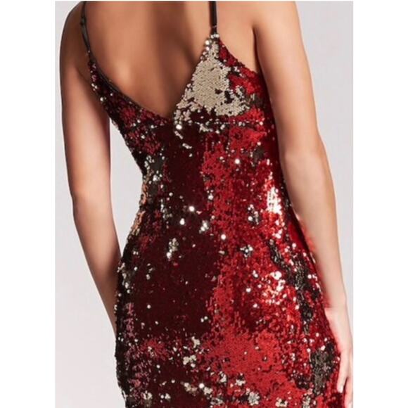 Forever 21 Reversible Sequin Mini Dress Gold/Red in Size S. - Picture 4 of 8